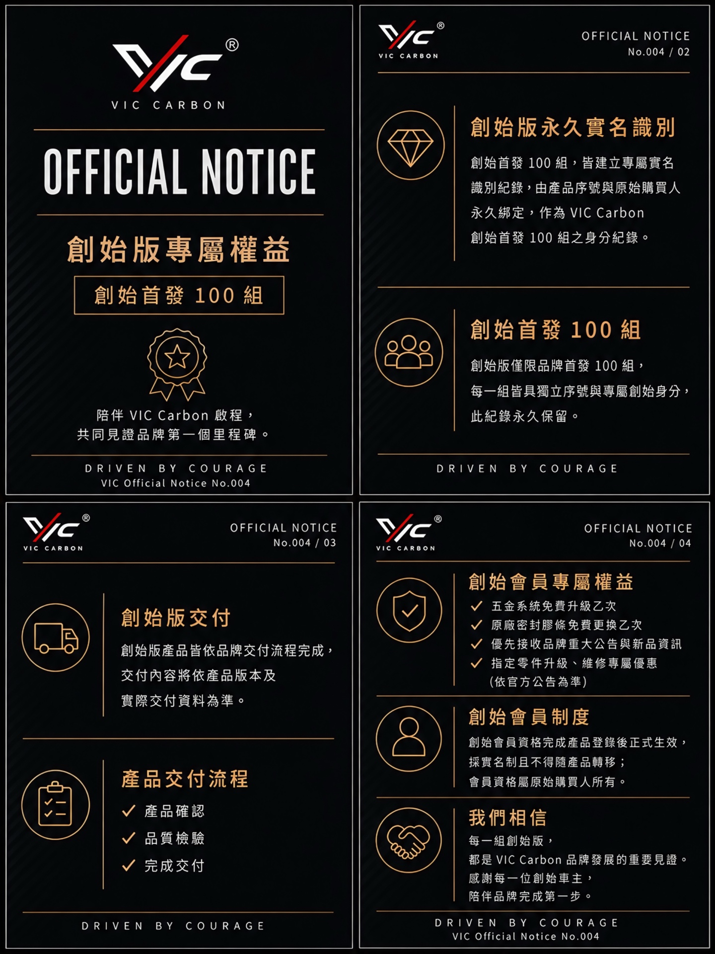 VIC Carbon Official Notice No.004 創始版專屬權益