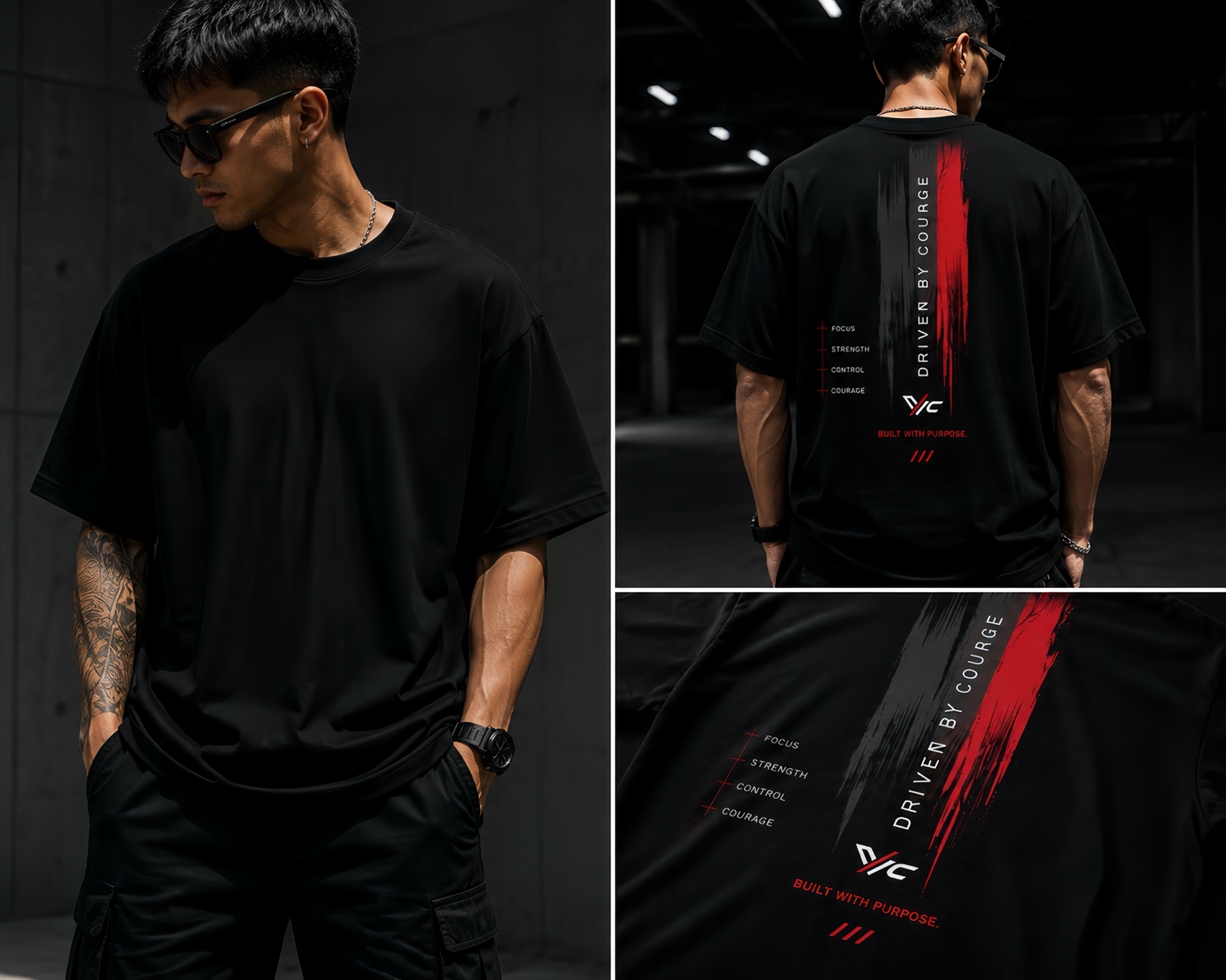 Vertical Force Stripe Tee - VIC Original Apparel & Goods